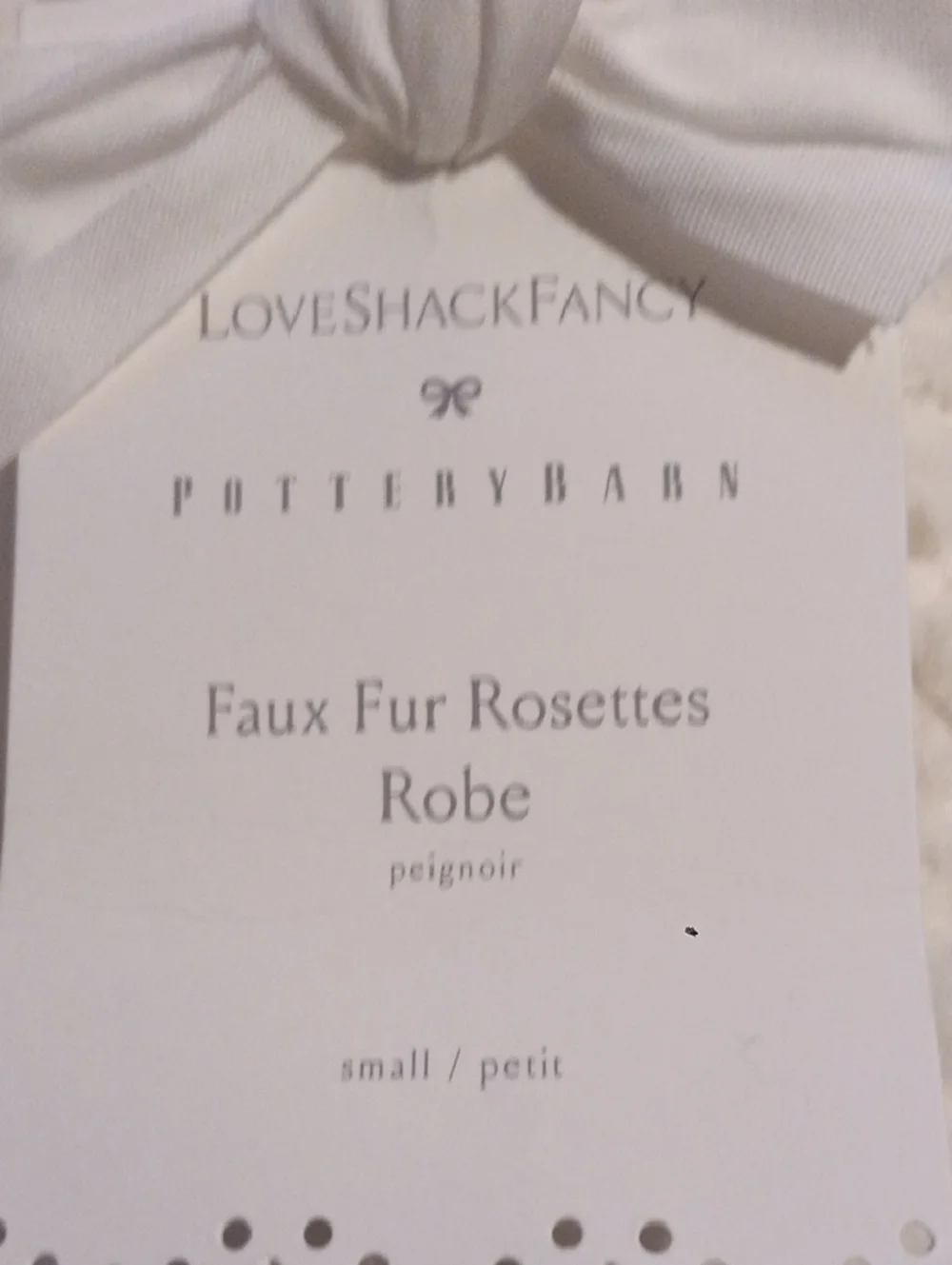 Pottery Barn Love Shack Fancy Fake Fur Rosettes Robe - Picture 3 of 7